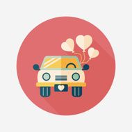 wedding car flat icon with long shadow eps10 N40