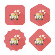 wedding car flat icon with long shadow eps10 N41