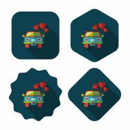 wedding car flat icon with long shadow eps10 N45