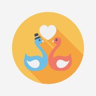 wedding swan flat icon with long shadow eps10 N10