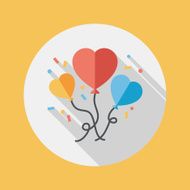 wedding ballons flat icon with long shadow eps10 N7