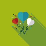 wedding ballons flat icon with long shadow eps10 N9