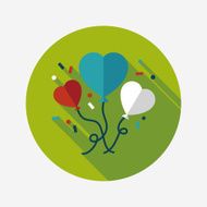 wedding ballons flat icon with long shadow eps10 N10