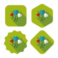 wedding ballons flat icon with long shadow eps10 N11