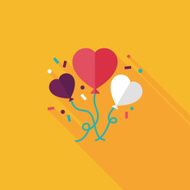 wedding ballons flat icon with long shadow eps10 N12
