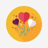 wedding ballons flat icon with long shadow eps10 N13
