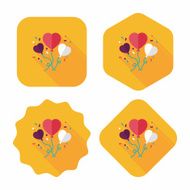 wedding ballons flat icon with long shadow eps10 N14