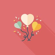 wedding ballons flat icon with long shadow eps10 N15
