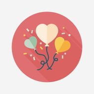 wedding ballons flat icon with long shadow eps10 N16
