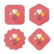 wedding ballons flat icon with long shadow eps10 N17