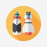 wedding couple flat icon with long shadow eps10 N159