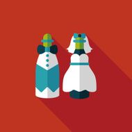 wedding couple flat icon with long shadow eps10 N161
