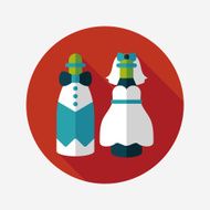 wedding couple flat icon with long shadow eps10 N162