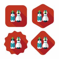 wedding couple flat icon with long shadow eps10 N163