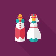 wedding couple flat icon with long shadow eps10 N164
