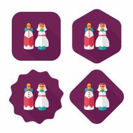 wedding couple flat icon with long shadow eps10 N166