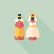 wedding couple flat icon with long shadow eps10 N167