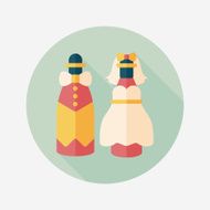 wedding couple flat icon with long shadow eps10 N168