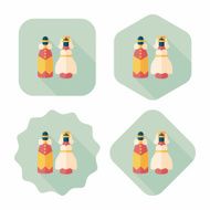 wedding couple flat icon with long shadow eps10 N169