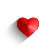 Valentine red heart long shadow