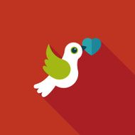 wedding bird flat icon with long shadow eps10 N57