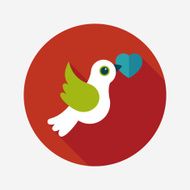 wedding bird flat icon with long shadow eps10 N58