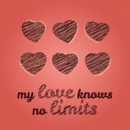 'My love knows no limits' typography Valentine Day Card