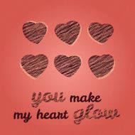 'You make my heart glow' typography Happy Valentine's Day Card