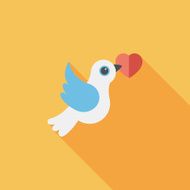 wedding bird flat icon with long shadow eps10 N60