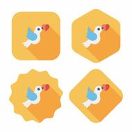 wedding bird flat icon with long shadow eps10 N62