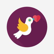 wedding bird flat icon with long shadow eps10 N64