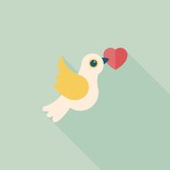 wedding bird flat icon with long shadow eps10 N66