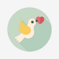 wedding bird flat icon with long shadow eps10 N67