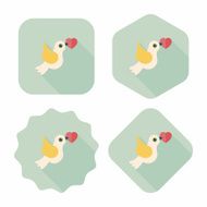 wedding bird flat icon with long shadow eps10 N68