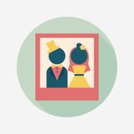 wedding photo flat icon with long shadow eps10 N28