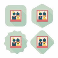 wedding photo flat icon with long shadow eps10 N29