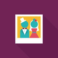 wedding photo flat icon with long shadow eps10 N30