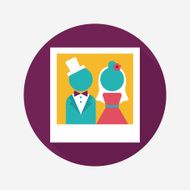wedding photo flat icon with long shadow eps10 N31