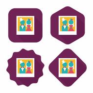wedding photo flat icon with long shadow eps10 N32
