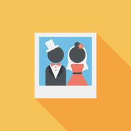 wedding photo flat icon with long shadow eps10 N33