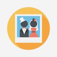 wedding photo flat icon with long shadow eps10 N34