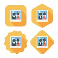 wedding photo flat icon with long shadow eps10 N35