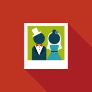 wedding photo flat icon with long shadow eps10 N36