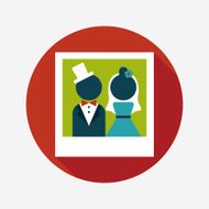 wedding photo flat icon with long shadow eps10 N37