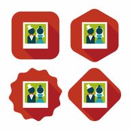 wedding photo flat icon with long shadow eps10 N38