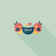 wedding bird flat icon with long shadow eps10 N69