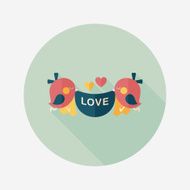 wedding bird flat icon with long shadow eps10 N70