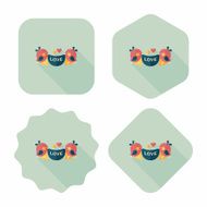 wedding bird flat icon with long shadow eps10 N71