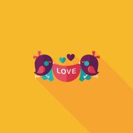wedding bird flat icon with long shadow eps10 N72