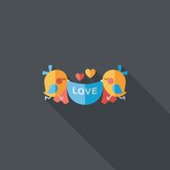wedding bird flat icon with long shadow eps10 N75